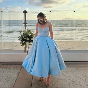 HOUSE‎ OF CB 'Mademoiselle' Cinderella Blue Tulle Midi Dress NWOT size M A-C